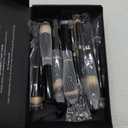 MAANGE Makeup Brushes 16Pcs Professional Foundation Powder Blush Contour Eyeshadows Double-End Makeup Brushes Set with Bag and Gift Box-Black