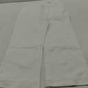 Tapata Women's 24/26 Petite Regular Wide Leg Jeans High Waisted Flare Stretchy Cropped Denim Pants Trendy Baggy Pockets (Medium, White)