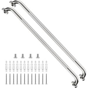 ZUEXT 2 Pack 42 Inch Chrome Knurled Anti Slip Shower Grab Bar, Extra Long