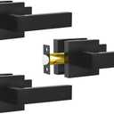 Passage Door Lever, 3 Pack Matte Black Interior Door Handles for Hallway and Closet, Heavy Duty Square Interior Keyless Door Handles Non-Locking Door Knobs for Right & Left Side Door