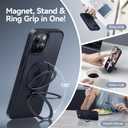 CASEKOO for iPhone 15 Case with Magnetic Invisible Stand [Military Drop Protection] [Compatible with MagSafe] Shockproof Slim Translucent Matte Case 6.1 Inch, Black, for Man/Woman