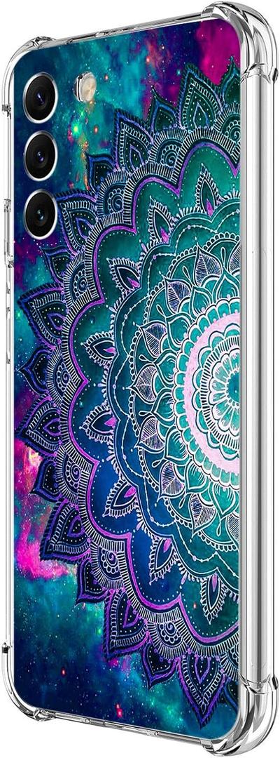Galaxy S23 Case, Mandala Flower Space Drop Protection Shockproof Case TPU Full Body Protective Scratch-Resistant Cover for Samsung Galaxy S23 5G
