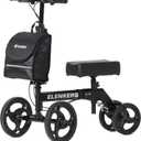 ELENKER Steerable Knee Walker Deluxe Medical Scooter for Foot Injuries Compact Crutches Alternative (Bright Black) (Bright Black)