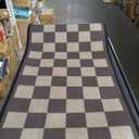 Kitchen Mats for Floor, Super Absorbent Kitchen Rugs Non Slip Washable, Linen-Look Woven Cushion Kitchen Runner Rug, Kitchen Sink Standing Mat, Black Beige Checkered 17"x30"