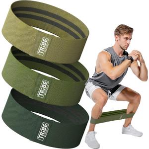 Fabric Resistance Bands for Legs - Workout Bands Resistance Bands for Men and Women - Booty Bands for Working Out - Exercise Bands Resistance Bands Set - Elastic Bands for Exercise (Military Green)