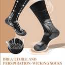 3 Pairs Merino Wool Hiking Socks Warm Thermal All Seasons Cushioned Moisture Wicking Socks for Women & Men, L