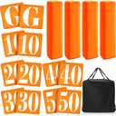 Libima 16 Pcs Football Yard Marker Set Include 11 Football Field Yard Line Marker High Visibility 4 Weighted Ball End Zone Pylons with Carrying Bag for Training Sporting Equipment (Orange)