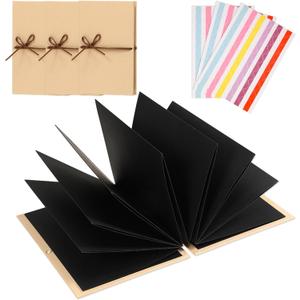 3 PCS Accordion Scrapbook, 6 X 8 Inch Small Scrapbook Hardcover Paper Foldable Scrapbooks with DIY Accessories Set Stretchable Folding Scrap Book Photo Albums for DIY, Wedding, Graduation