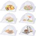 Lauon Large Food Cover,5 Pack Mesh Food Tent,17"x17",White Nylon Covers,Pop-Up Umbrella Screen Tents,Patio Net for Outdoor Camping, Picnics, Parties,BBQ,Collapsible and Reusable