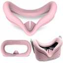 JYMEGOVR for Oculus Quest 2 Silicone Cover, Protective Cover Accessories for Meta VR, Multi Colors Soft Shell Skin, Controller Grips & Face Cover Set (Pink)