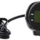 Amazon Basics Small Digital Oval Alarm Clock With LED Display, Nightlight & Battery Backup, Black, 4.5 x 3.5 x 2.4 Inches