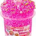 Pink Bingsu Slime, Non-Sticky Glimmer Crunchy Slime, Slimes Party Favors for Kids, Slimes Sensory Experience Toys, Birthday Easter Halloween Girls BoysTeens Gift