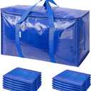 TICONN 12 Pack Extra Large Moving Bags with Zippers & Carrying Handles, Heavy-Duty Storage Tote Moving Boxes for Space Saving (12 PK, 18 Gallon)