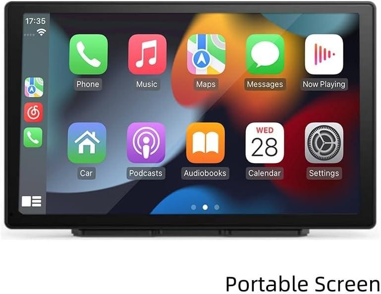Wireless Carplay with 4K Dash Cam, 9" Portable Carplay Screen for Car, Apple Carplay & Android Auto Car Satellite Radio with 1080P Backup Camera, GPS Navigation/Mirror Link/Voice Control/Bluetooth