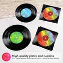 200Pcs Rock and Roll Record Party Supplies 2026 50s Vinyl Record Plates and Napkins Disposable Karaoke Decorations for 1950s Dj Rock Music Themed Vintage Birthday Bachelorette Supplies Serve 50