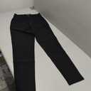 Mens Dress Pants Slim Fit Stretch Fashion Plaid Pant Skinny Leg (28W x 28L, Black Plain)