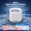 Miorcols Ultrasonic Retainer Cleaner Machine, 48kHz Denture Cleaner Machine for Mouthguard, Braces, Night Guard, Toothbrush, Jewelry with 7.8OZ Dental Cleaning Pod- White