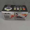 Mueller Pro-Series All-in-One, 12 Blade Mandoline Slicer for Kitchen, Food Chopper, Vegetable Slicer and Spiralizer, Cutter, Dicer, Grater, Kitchen Gadgets Sets with Container, White Sand/Gray