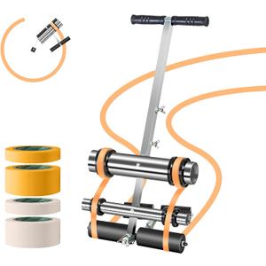 Court Line Tape Machine, with Drawing Circle Kit, Parking Lot Striping Machine for Driveway, Asphalt or Concrete, Basketball Courts, Pickleball Court, Road Warning (stainless steel)