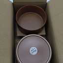 LERATIO Ceramic Dinnerware Sets for 4, High Edge Stoneware Plates and Bowls Set, Chip and Crack Resistant | Oven & Dishwasher & Microwave Safe Dishes Set, Service for 4 -Caramel