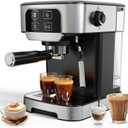Espresso Machine 20 Bar with Steam Milk Frother, Stainless Steel Coffee Machine with Removable Water Tank for Cappuccino, Latte, Compact Stainless Steel Coffee maker for home, Great Gift