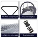 Portable Baby Bouncer Seat for Infants, 0-18 Months, 3 Modes of Use with Rocker & Stationary Options, Ergonomic Infant Chair with Hanging Toys Grey