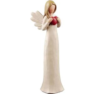 Angel Figurine Holding Heart – Sympathy Memorial Gift & Gift for Mom, Daughter, Sister, Inspirational Angel Statue, Birthday, Remembrance Bereavement Gift Home Decor 7.5 Inch