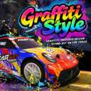 2 Pack RC Cars for Kids and Boys, Girls 4-7-8-12, Remote Control Car, LED Lights, 4WD Racing Cars,2.4GHz Dual Player, Colorful Graffiti Designs, Ideal Fun Easter Gift for Kids