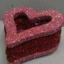 Thyle 4 Pcs 12 Inch Valentine's Day Large Heart Ornaments for Tree 3D Glitter Foam Heart Wreaths Romantic Valentines Outdoor Decorations for Anniversary Wedding Party Wall Window Front Door Decor