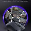 WL300 Bluetooth Mouse Silent Wireless Mice, Quiet Click, Cordless Computer Mouse with 6 Buttons, Sculpted Grip, Adjustable DPI for Laptop, PC, Mac, 18-Month Battery Life for Work or Travel ( Grey)