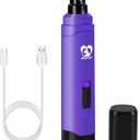 Casfuy Dog Nail Grinder Upgraded - Professional 2-Speed Electric Rechargeable Pet Nail Trimmer Painless Paws Grooming & Smoothing for Small Medium Large Dogs & Cats (Purple)