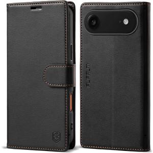 Wallet Case for iPhone 17 Air with Credit Card Holder,PU Leather Folio Flip Kickstand Protective Shockproof Cover for Apple 17Air Phone Case (Black, for iPhone 17 Air - 6.5'')