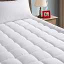 EASELAND Mattress Pad Queen Size Pillow Top Mattress Cover Quilted Fitted Mattress Protector Cotton 8-21" Deep Pocket Mattress Topper(60x80 Inches) (White)