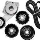 Serpentine Belt Drive Component Kit with Belt Tensioner & Idler Pulleys, Fit Ford Expedition 2009-2014, Explorer 2006-2010, F-150/F-250/F-350 2005-2006, Lincoln Navigator 2010-2014, Replaces 90K38274A
