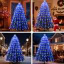 Christmas Tree Lights White and Blue Christmas Lights Outdoor Indoor 400Led 10 Lines with 8 Lighting Modes, Timer and Remote Control, Fairy Lights for Wedding Home Party 6Ft - 9Ft Xmas Tree Decoration