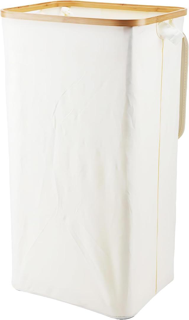 100L Collapsible Laundry Hamper Dirty Clothes Basket, Tall Laundry Basket with 2 Removable Inner Bags and Handles for Bedroom, Bathroom, Laundry Room