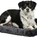 MidWest Homes for Pets QuietTime Dog Bed  Gray Faux Fur Bolster, Ultra-Soft and Machine Washable, Fits 24-Inch Crates and Carriers, for Small Breed Dogs (Grey)