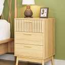 3 Drawer Dresser for Bedroom, Modern Closet Dressers Chest of Drawers, Storage Chest Cabinet Organizer Unit, Small Fluted Dresser for Bedroom (Oak Fluted)