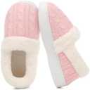 UBFEN Womens Fuzzy House Slippers Warm Bedroom Shoes with Faux Fur Lining Non Slip Memory Foam Slippers for ladies Indoor and Outdoor Size 40-41
