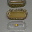 Willinglong 2 Pcs Ramadan Trays with Lid Eid Mubarak Gold Plates Dishes Table Decoration Muslim Islamic Serving Trays Metal Dessert Storage Container for Celebration (Ramadan Moon)