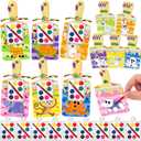 ABERLLS Valentines Day Cards for Kids School, 24 Pack Watercolor Paint Sets with Greeting Cards, Valentines Day Gifts for Kids Classroom Exchange Gifts, Valentine Party Favors for Boys and Girls