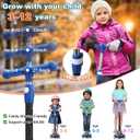 3 Wheel Kids Kick Scooter for Ages 3-12, Lean-to-Steer, Light-Up Wheels, 3-Level Adjustable Handlebar 27.5-33, Wide Non-Slip Deck, Dual Rear Brake,Travel Foldable, for Boys & Girls Toy Gifts