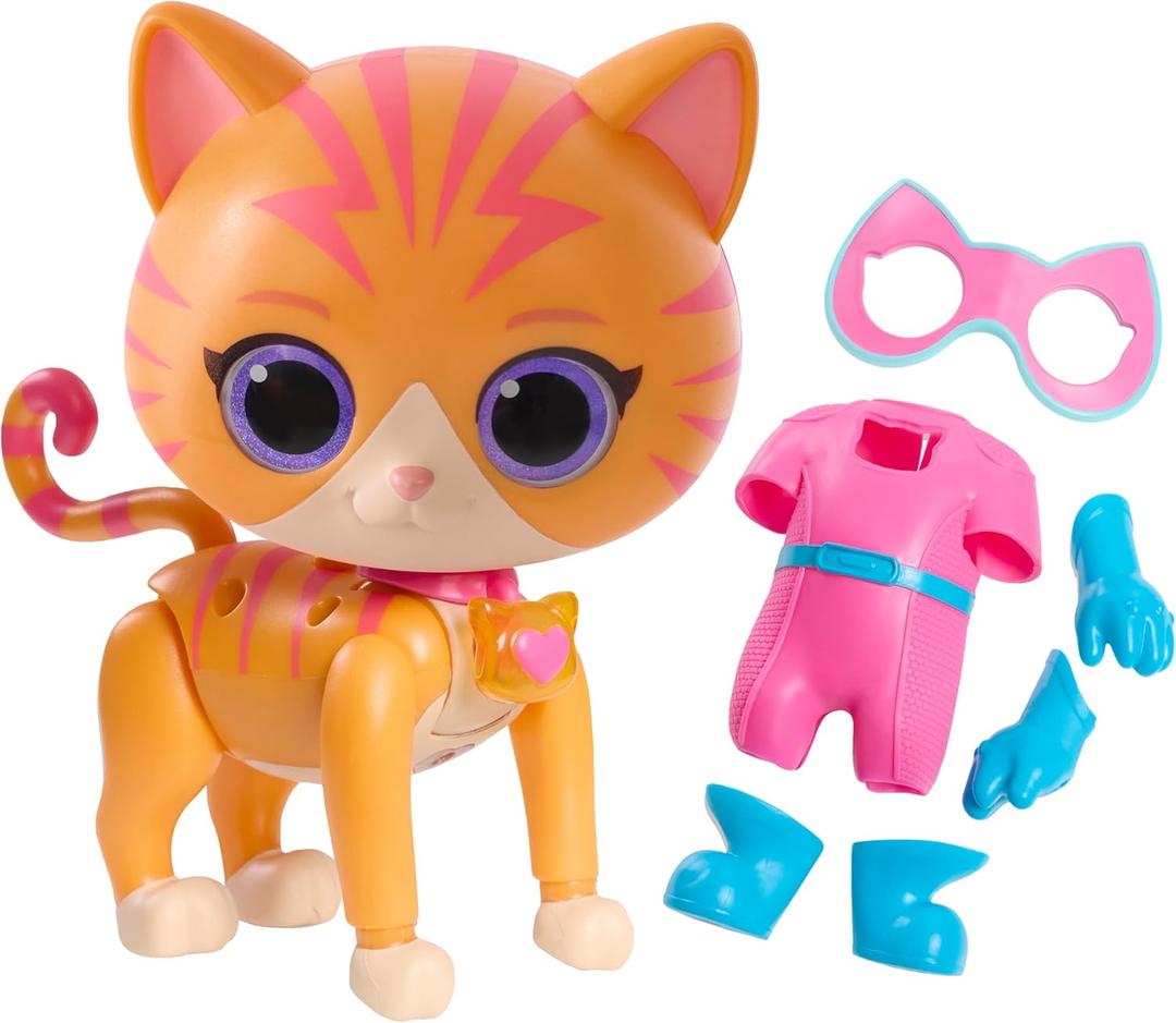Disney Junior SuperKitties Cat-Tastic Transforming Ginny Lights and Sounds Figure, Kids Toys for Ages 3 Up by Just Play