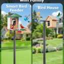 Smart Bird Feeder Pole Stand - 92 Inch Birdhouse Pole Heavy Duty Mounting Kits 7-Prong Base for Outdoor Metal Adjustable Bird Feeding Station for WildBird Watching Garden