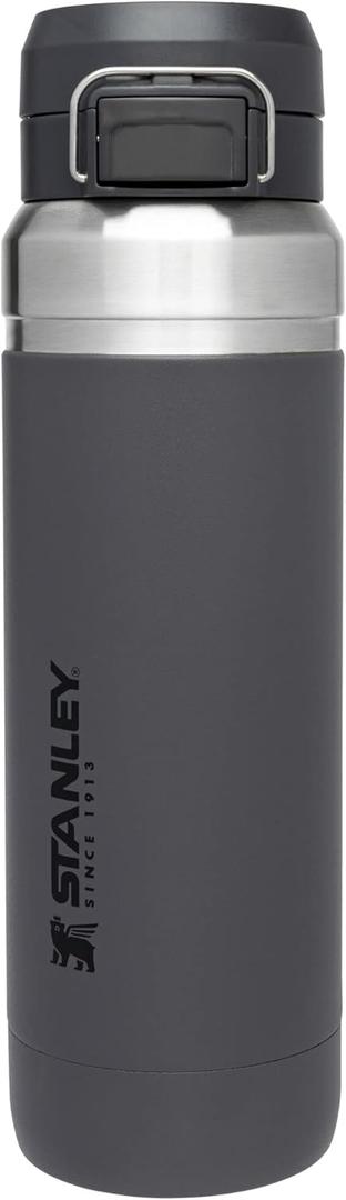 Stanley Quick Flip GO Water Bottle 36 oz | Push Button Lid | Leakproof and Packable for Travel and Sports | Insulated Stainless Steel | BPA-Free | Charcoal