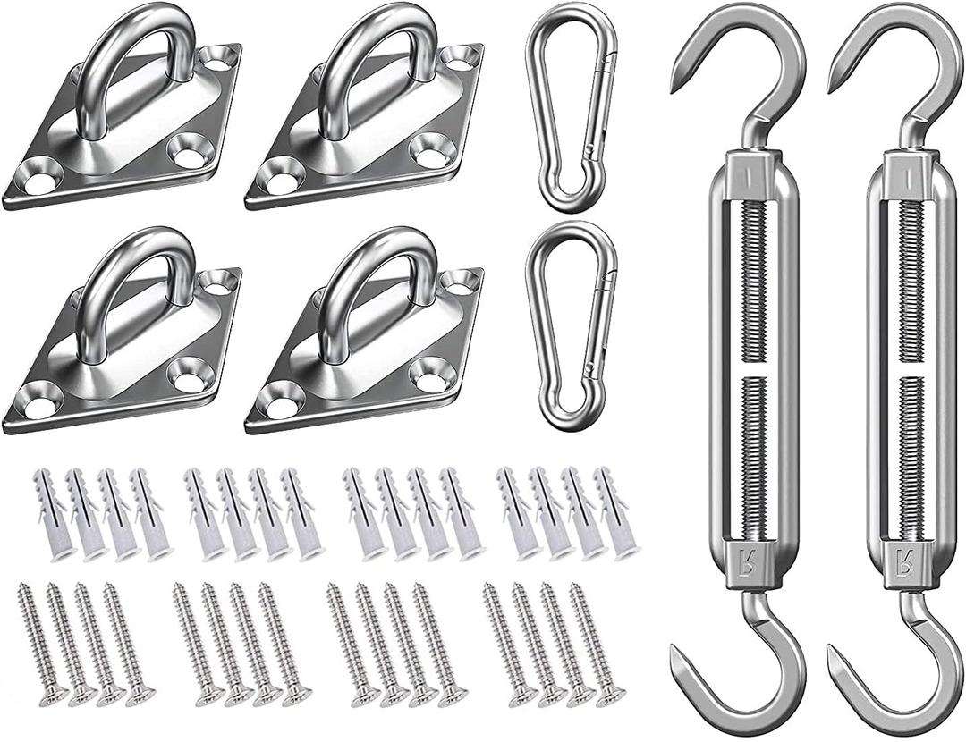 6 Inch Hardware Kit for Rectangl Square Sun Shade Sail Outdoor Pergolar Canopy Stainless Steel