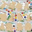 QICI 24 PCS Woodland Animals Cards with Art Supplies - Woodland Animals Wood Painting Craft Kits - Kids Christmas Birthday Boys Girls Gifts Bulk - Woodland Animals Party Favors