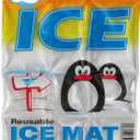 ICY-COOLS Penguin Purified Water Reusable Ice Packs for Coolers - 6 Pack (8.5 x 5.75) Long Lasting Flexible Ice Mat Freezer Packs for Lunch Boxes, Camping and Travel