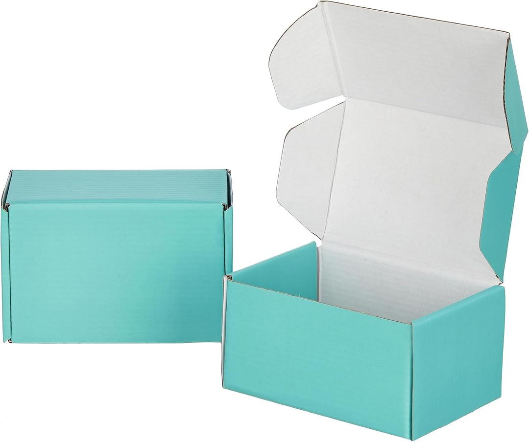50 Pack 6x4x3 inches Shipping Boxes Teal, Corrugated Small Cardboard Boxes for Mailing Packing (6"x4"x3", 50 pack)