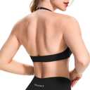 JOYSPELS Halter Sports Bras for Women Open Back Workout Bras Padded Yoga Bra Gym Tops, Medium